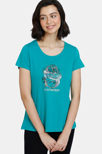 Buy Zivame Harry Potter Knit Cotton Top - Sporting Green